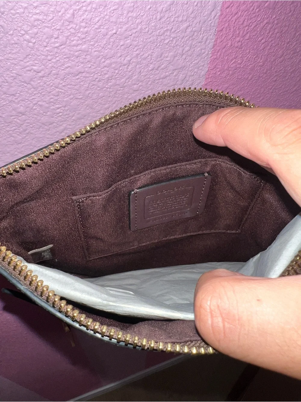 Coach Brown and Black Signature Crossbody Bag
